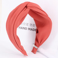 Bandeau Opaska Korean Style Simple Fabric Broad-Side Wide Cross Knotted Headband Sweet Hairband for Women Girl Hair Accessories Wholesale